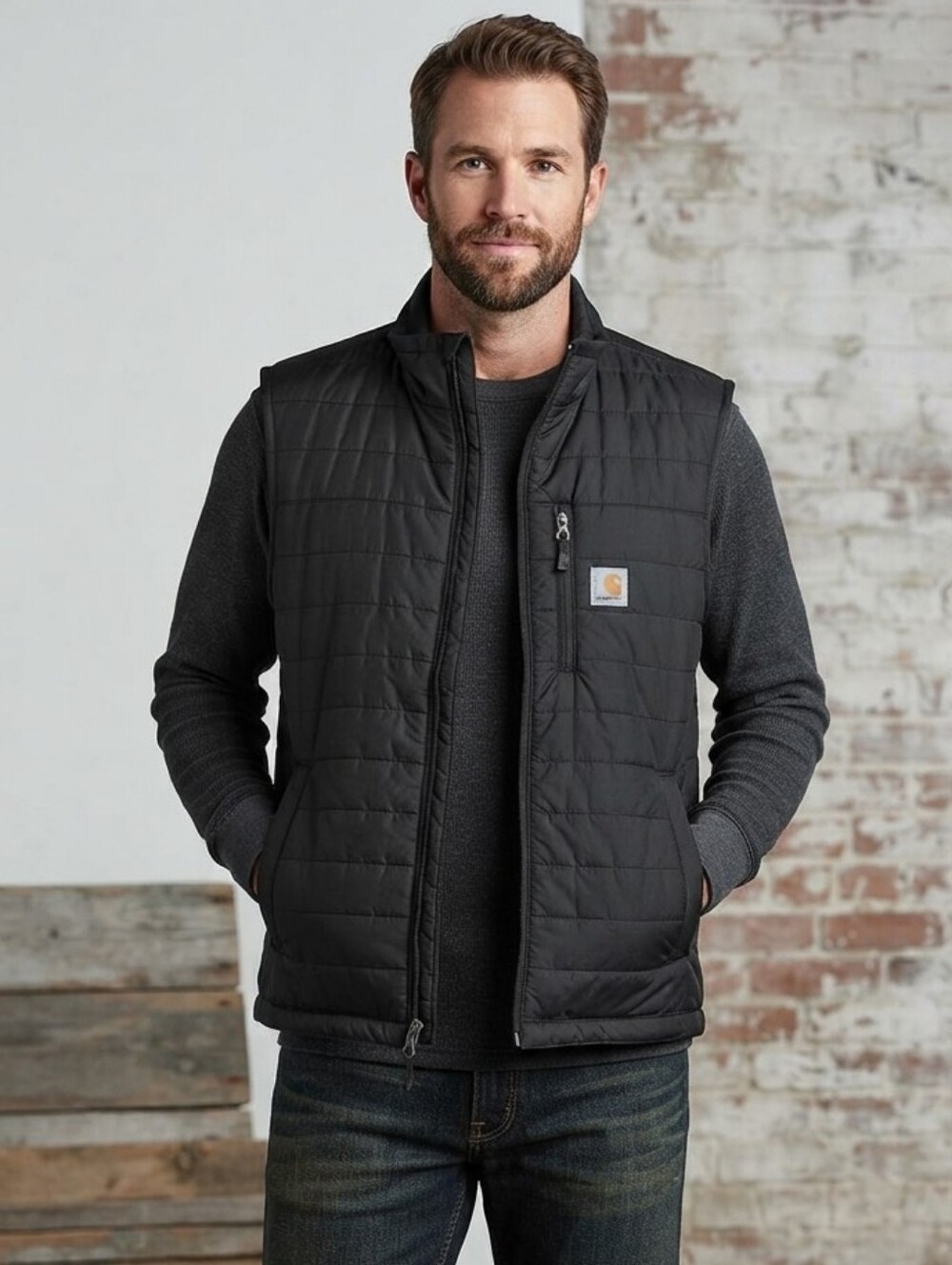 Men's Carhartt Black Puffer Vest Size Extra Large